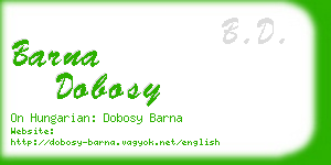 barna dobosy business card